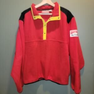 Vintage 1990s Marlboro Adventure Team Fleece Pullover Red Black Size L